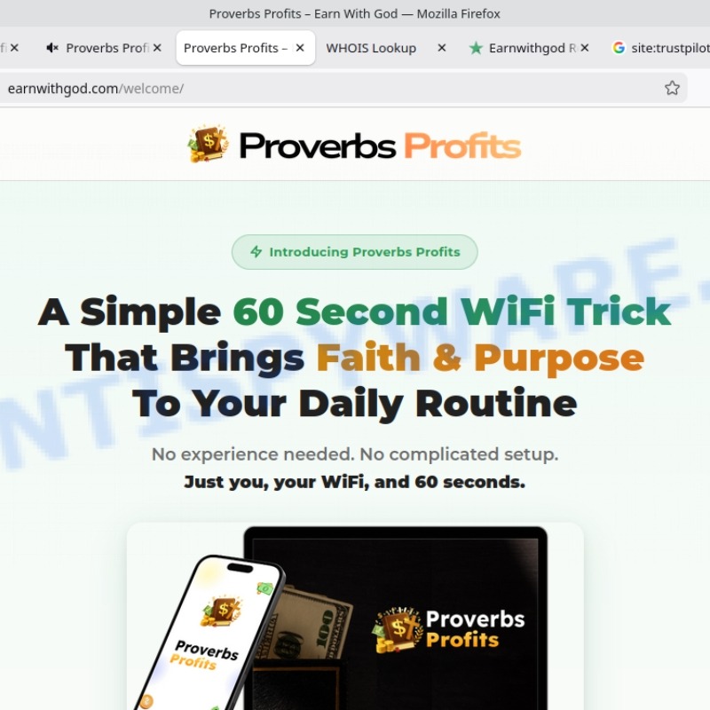 EarnWithGod “60-second wi-fi trick”
